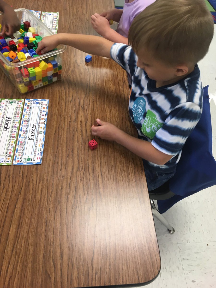 GilmerK5's tweet photo. Students getting to explore math manipulatives  #kindergarten #mathworkshop @NewProspectElem https://t.co/71ofCbvMCv