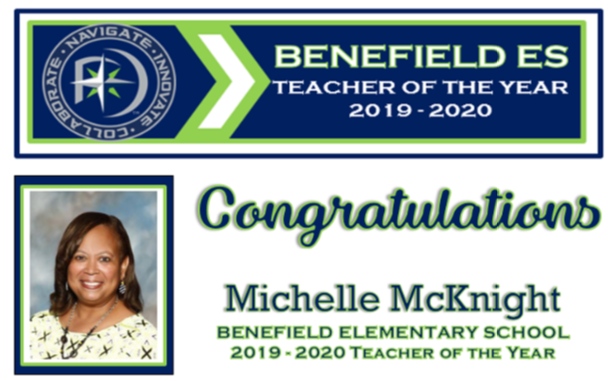 BenefieldTitans's tweet photo. Congratulations to Ms. Michelle McKnight, Benefield Elementary's 2019-2020 Teacher of the Year! @GwinnettSchools #GCPSTOTY2020 https://t.co/t4a19NOToX