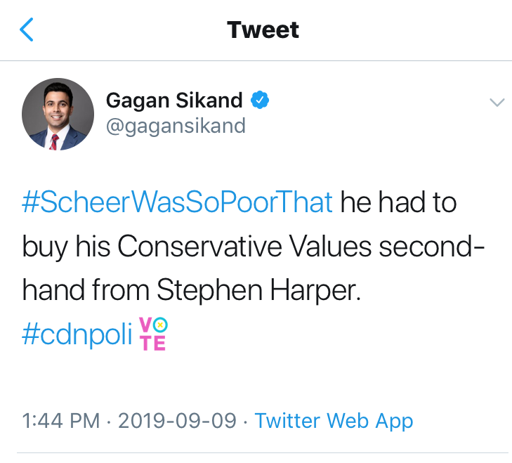 AndrewScheer's tweet photo. Like millions of Canadians, I grew up middle class. When Trudeau’s Liberal MPs mock me for that, they mock you too. https://t.co/D5aCiA9tOm