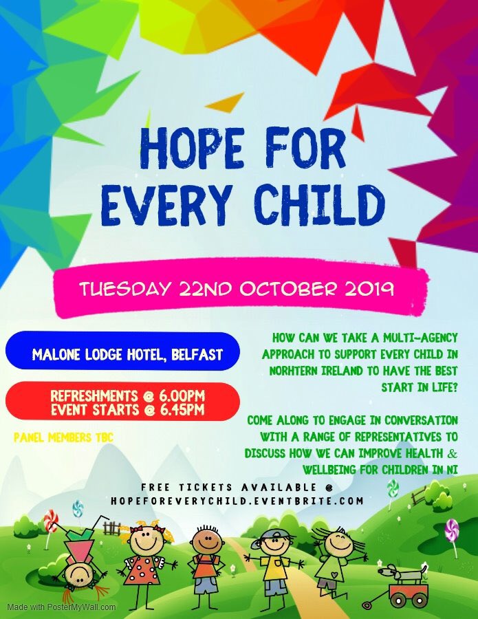 Exciting details to follow about - Hope For Every Child - 22/10/2019. 

30 tickets purchased today #healthdeterminants #MDT #collaboration