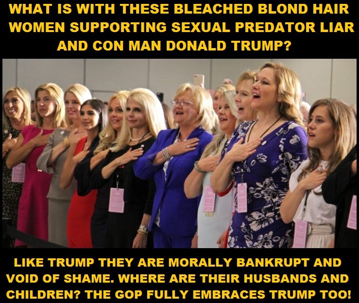 sheriffali's tweet photo. @realDonaldTrump #ShamingAmerica Some Bleached-Blonde Women, Evangelicals, The Republican Party and their ignorant Supporters are disgracing the United States with their defense and support for the ultimate disgrace and Traitor, Donald Trump! https://t.co/oiUbdBM5xW