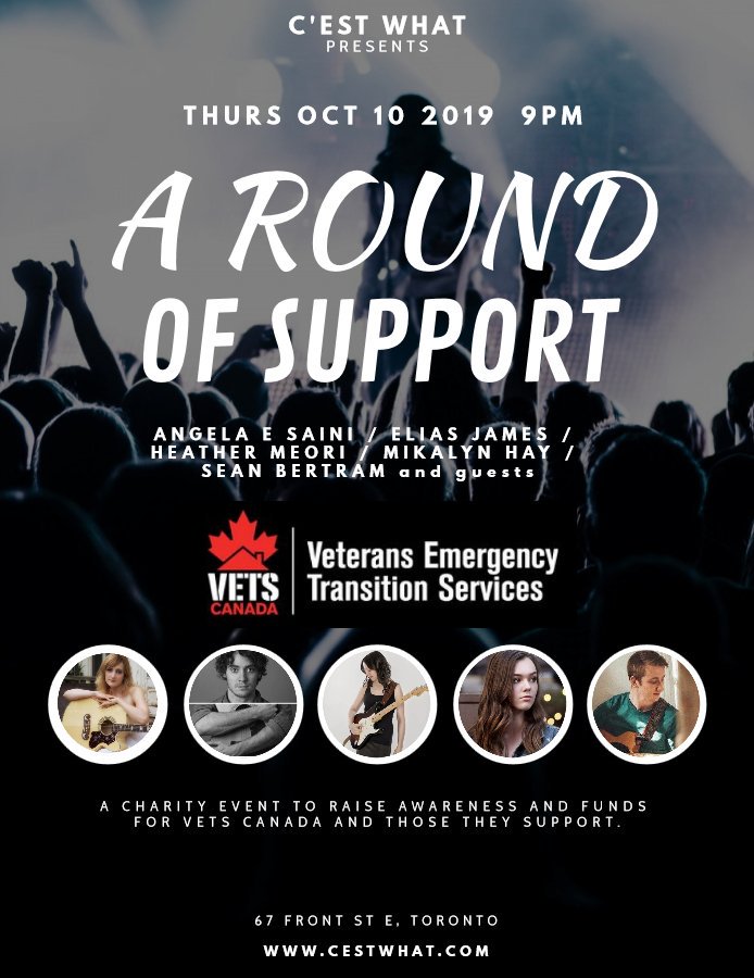 hmeori's tweet photo. A show for a great cause! A Round of Support  @vetscanada Thurs Oct 10th in Toronto! Get your tickets via @eventbrite now!  #torontolivemusic #cestwhat https://t.co/1mc3knCga2