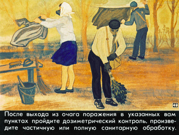 What to do after a nuclear explosion. Slides from a 1968 Soviet filmstrip commissioned by the department of civil defence.