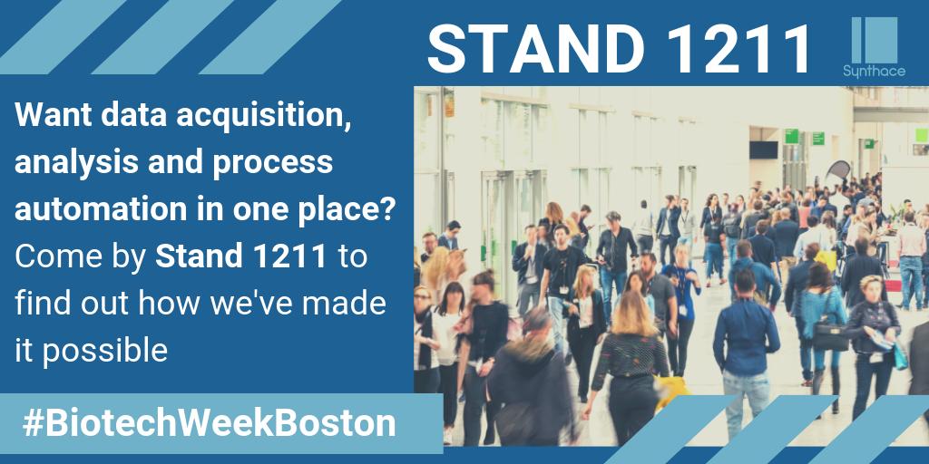 synthace's tweet photo. If you're in Boston this week for Bioprocess International #BPICONF come by our stand, 1211. We'll show you how our #Bioprocessing #Informatics solution can revolutionise your upstream bioprocessing unit operations.  

https://t.co/eaxtWMEGsj

#Bioprocessing #BiotechWeekBoston https://t.co/9x6bjdzLR6