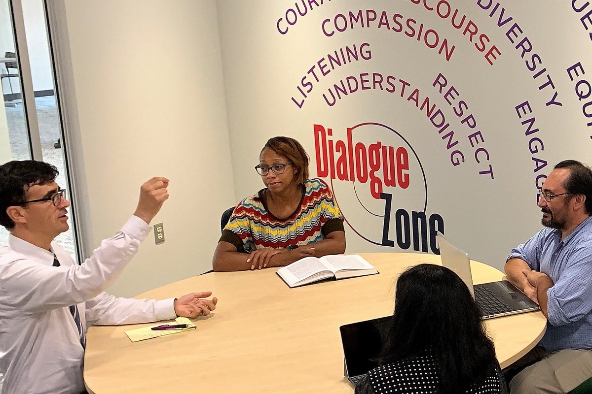 roeschlibrary's tweet image. Located on the first floor of the renovated library, @DialogueZone_UD is dedicated to building capacity for dialogue across campus. udayton.co/GQl