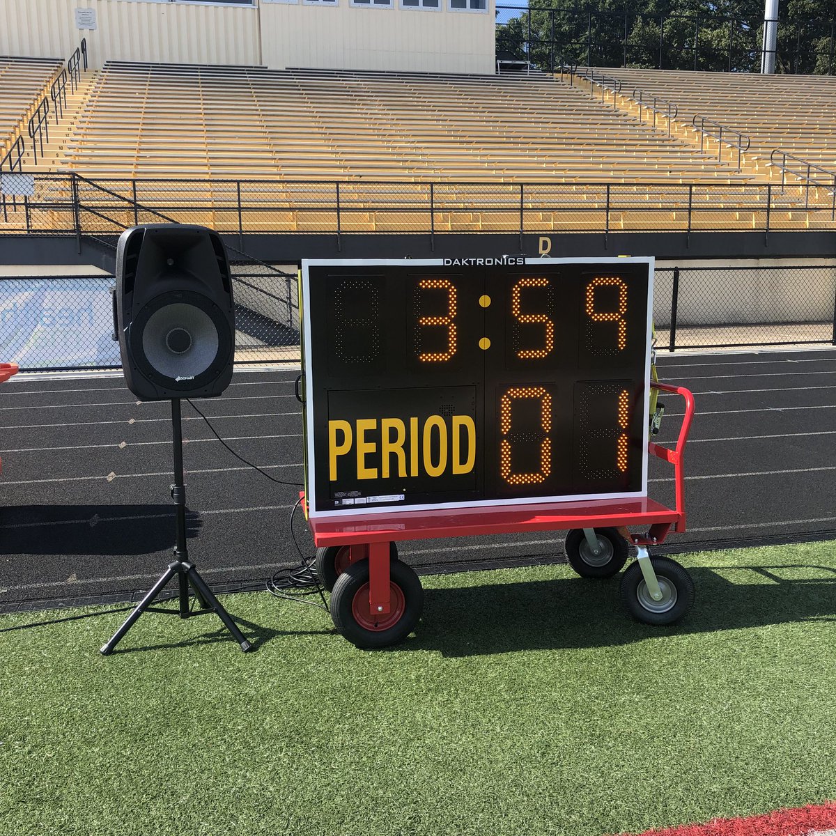 ChrisCafardi's tweet photo. Thanks to @isidisplays and @Daktronics for the new practice segment timer for @nafootball_tfl !
#T4L
#ThisIsNA
#TheStandard https://t.co/Vzyez6qLer