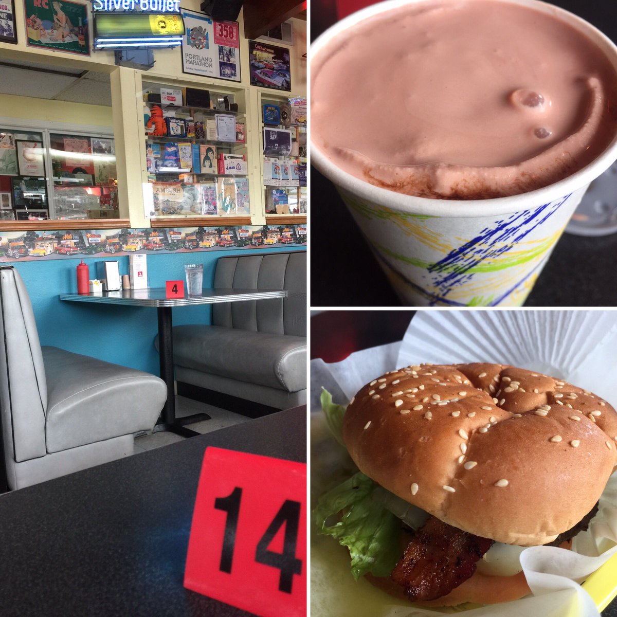 Northof35GP's tweet photo. Black Forest cake milkshake and Blu Jac burger at Jim Dandy in Portland, Oregon #northof35 #burger #portland #oregon #usa🇺🇸 https://t.co/iL4FbZkxr2