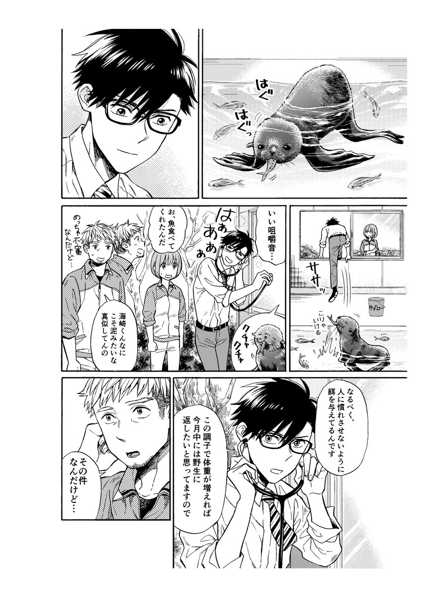海辺に漂着したキタオットセイを拾った話 4/8 