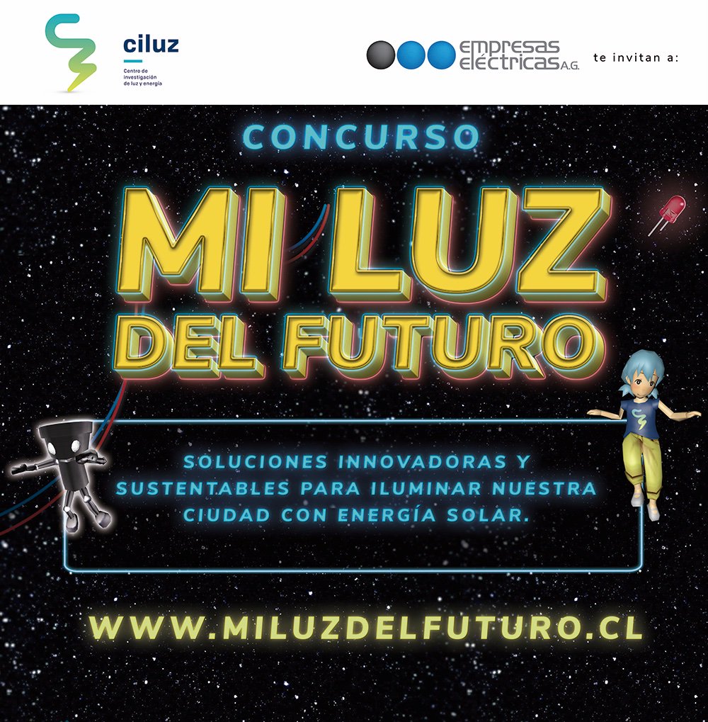 En miluzdelfuturo.cl pensamos que es fundamental promover la importancia de la luz y la energía en el desarrollo humano y del medioambiente, por eso <a href="/_ciluz/">Ciluz</a> y la Asociación de Empresas Eléctricas <a href="/EElectricas/">Empresas Eléctricas A.G.</a>, lanzan el concurso “Mi luz del futuro” para niñ<a href="/s/">『S』</a> entre 8 y 14.