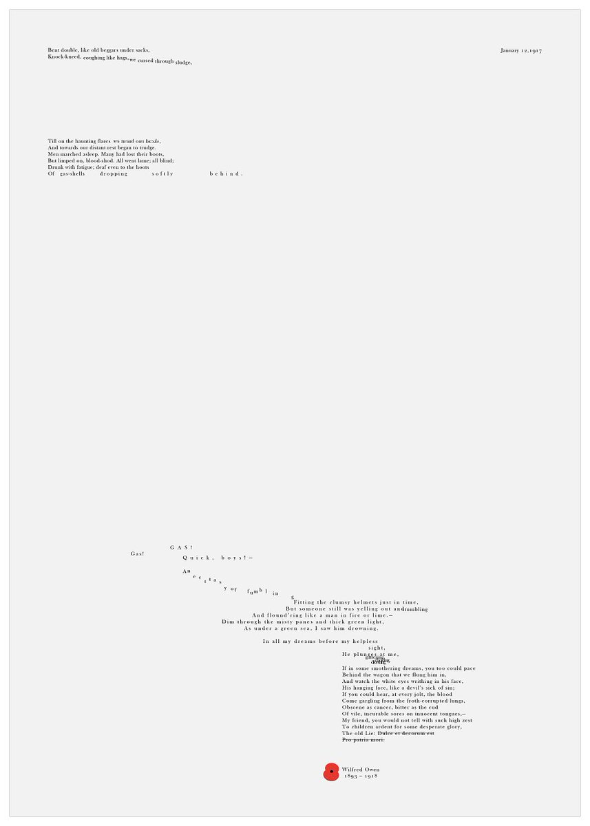Creativepool's tweet image. Typography exercise: Dulce et decorum est #CPSpotlight by @severn_, @Tony_Clarkson creativepool.com/severn/project…