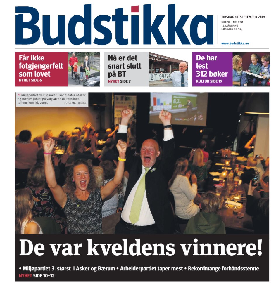 nikkischei's tweet photo. @Partiet @baerummdg og Asker MDG ruler! Førstesiden i @Budstikka ! Takk Bærum ! https://t.co/xHL9JM17lC