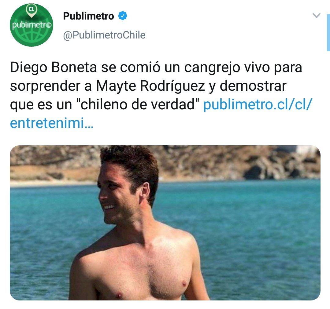 RuciaHipatia's tweet photo. #DiegoBoneta fue al supermercado, se robó dos carros y los vendió en la feria a 3 lucas para demostrarle a #MayteRodriguez que es un chileno de verdad.😂😂
(que me he reído con los Twitters)😅 https://t.co/ZyFX4KU4mm
