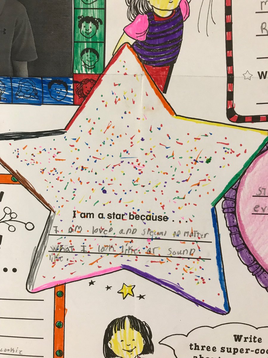 HFThunderbirds's tweet photo. “I am loved and special no matter what I look like or sound like!” 🌟What if we all believed this? #shine #5pointstar #tbirdfam #sel ⁦@CcsdCares⁩ https://t.co/KBUIvtU2vQ