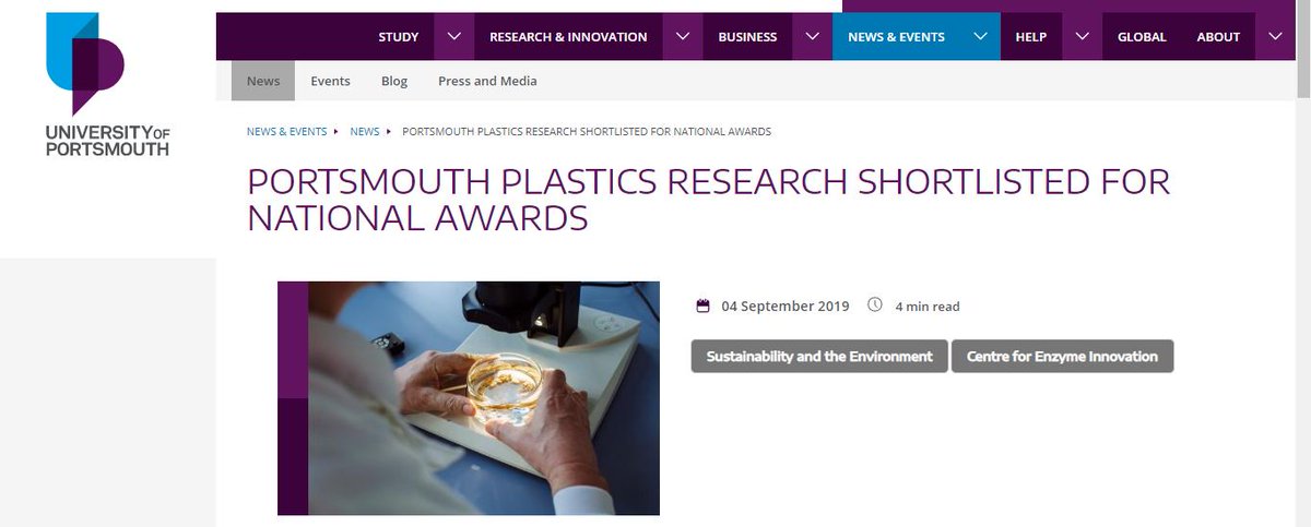 Helena Herrera (@helenahg) on Twitter photo Pleased to see the University of Portsmouth leading on facing the global plastic pollution challenge with research and innovation in so many areas. Great example here where science serves society <a href="/UoPScience/">UoP Faculty of Science & Health</a> @uopresearch #plasticpollution
port.ac.uk/news-events-an… Pleased to see the University of Portsmouth leading on facing the global plastic pollution challenge with research and innovation in so many areas. Great example here where science serves society <a href="/UoPScience/">UoP Faculty of Science & Health</a> @uopresearch #plasticpollution
port.ac.uk/news-events-an…