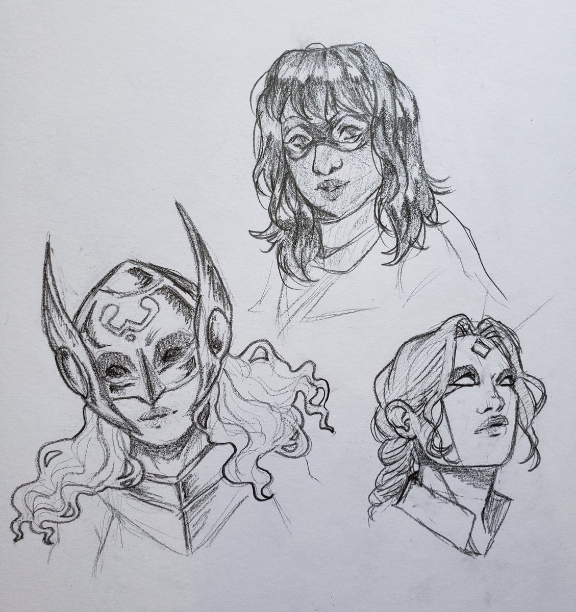 doodled my fav marvel gals instead of paying attention during critiques today ??‍♀️ 