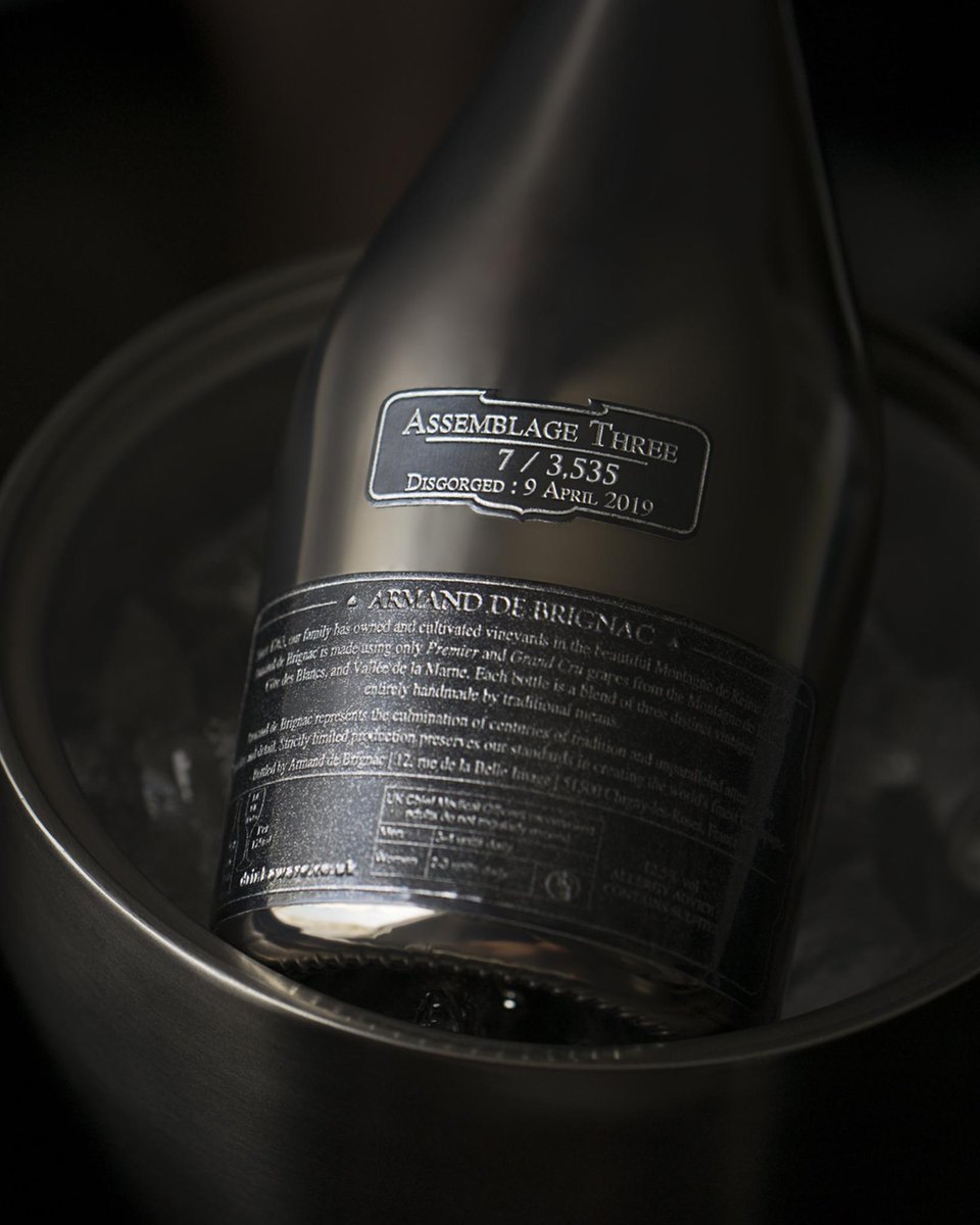 With only 3,535 bottles created for the world, #BlancDeNoirs Assemblage Three (A3) is the rarest cuvée from #ArmandDeBrignac.