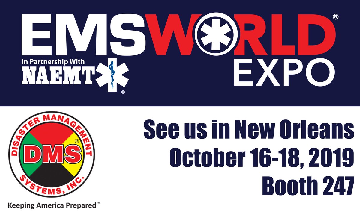 DMSTriageTags's tweet photo. Stop by Booth 247 next month in New Orleans at the #EMSWorldExpo2019 #DMS #KeepingAmericaPrepared #DisasterManagementSystems https://t.co/pcTZIgHQjQ