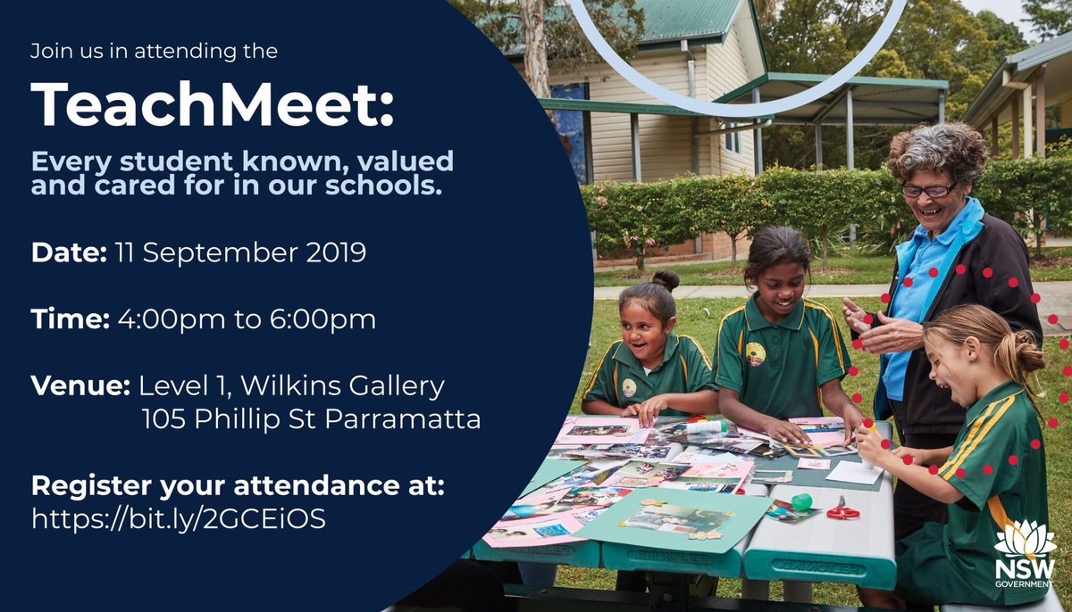 evonnejanewebb's tweet photo. Can’t wait to watch presentations by @RamadanHal @damien_borg @omarchahrouk @PotterLorinda @JoachimCohen123 @yvetteposh at ‘TeachMeet: Every Student is known, valued &amp; cared for in our schools’ tomorrow at our Parramatta office. Please register to attend! https://t.co/6gNtc7GyTo https://t.co/nnTm6u3OVA