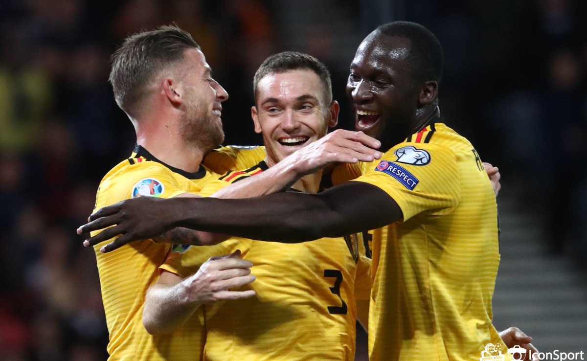 Footballogue's tweet photo. [#QualifEURO2020🏆] ÉCOSSE🏴󠁧󠁢󠁳󠁣󠁴󠁿 0-4 🇧🇪BELGIQUE

⏱ FIN DU MATCH !

             ⚽️ Lukaku
             ⚽️ Vermaelen 
             ⚽️ Alderweireld
             ⚽️ De Bruyne

La Belgique enchaîne une 6e victoire en autant de matches.

#ECOBEL https://t.co/mbyTkod2rz