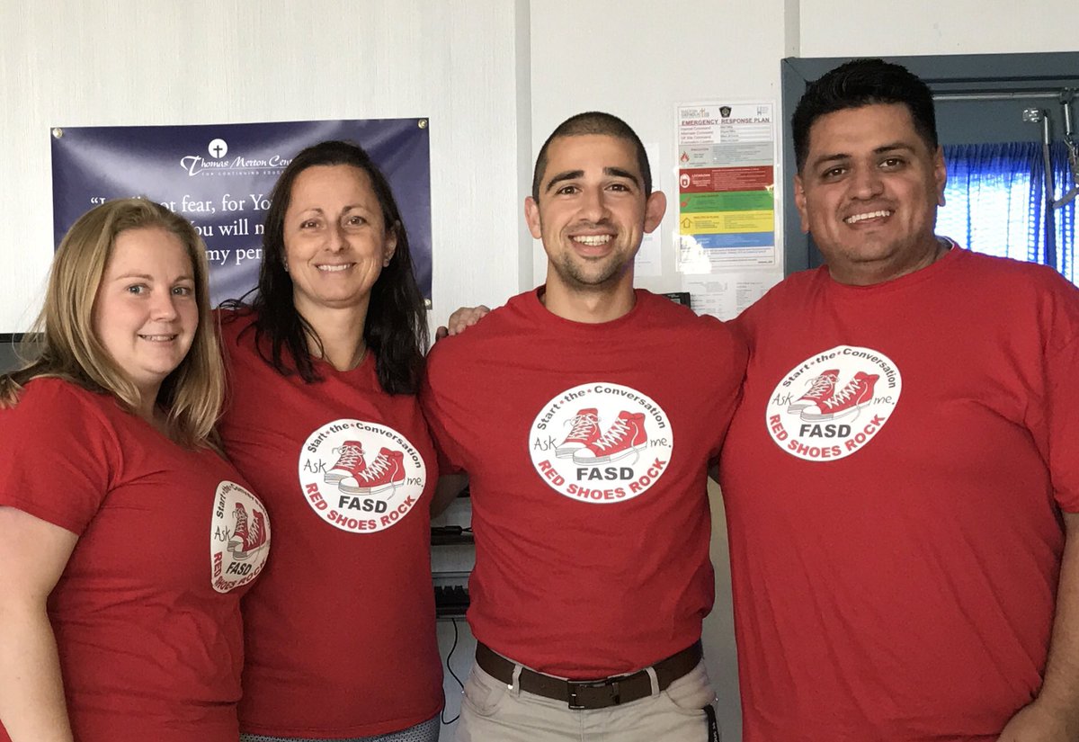MissMillarCYC's tweet photo. We had our first day of school and rocked our red shirts for #FASD! #FASDAwareness #haltonFASD #Redshoesrock #alted @HCDSB_CYCs @HCDSB https://t.co/JZgQqFSzCR