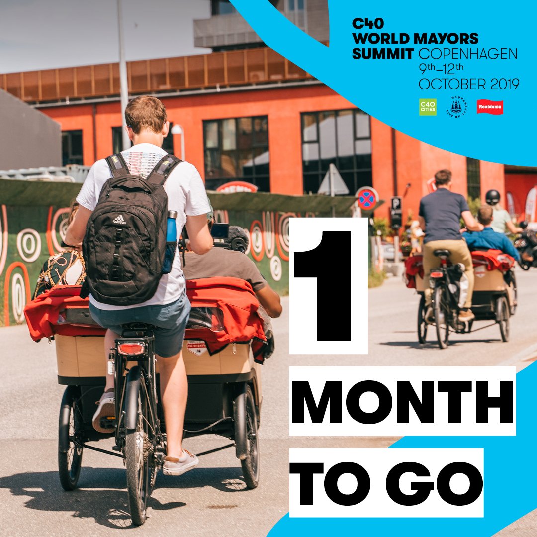 We’re1️⃣MONTH from the 2019 World Mayors Summit! Urban leadership to reduce GHG emissions is more important than ever, and in Copenhagen, we’ll convene leaders from across the globe to share &amp; accelerate actionable solutions for #TheFutureWeWant 👉bit.ly/c40summit_live…