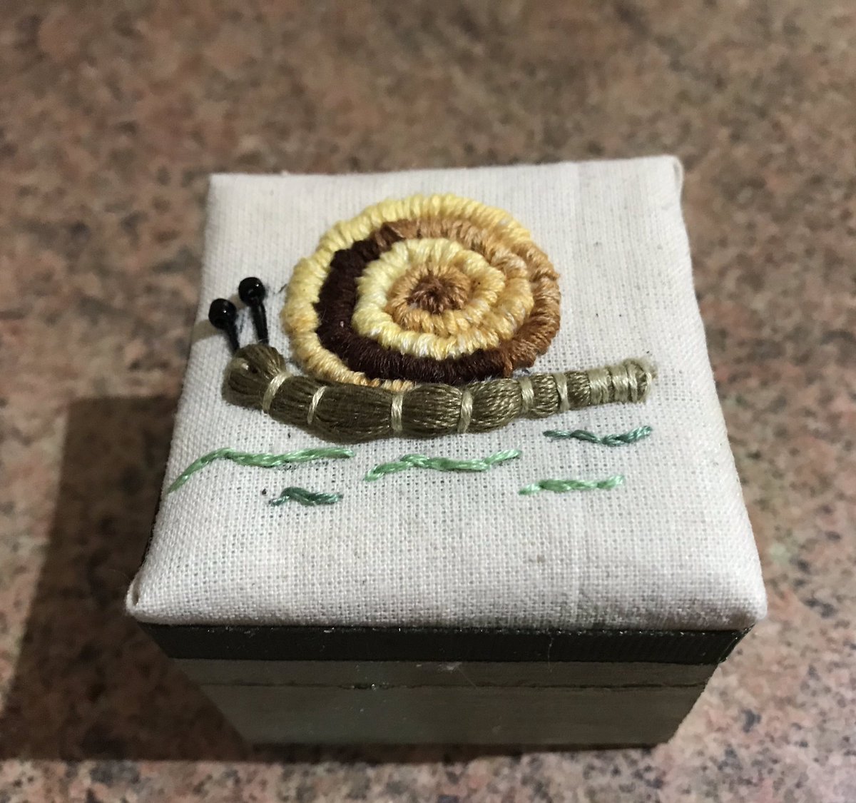 Been trying something new. Stumpwork embroidery boxs. Pleased with the results #stumpwork #boxes #insects #flowers #rabbits #embroidery #madeinnorfolk
