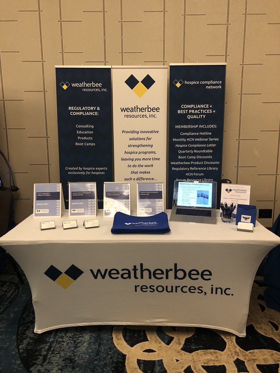 PaulineJudge's tweet photo. Attending @TCCHospice 43rd Annl Conf? Stop by and visit! @WeatherbeeNet https://t.co/nMZKEGjgyf