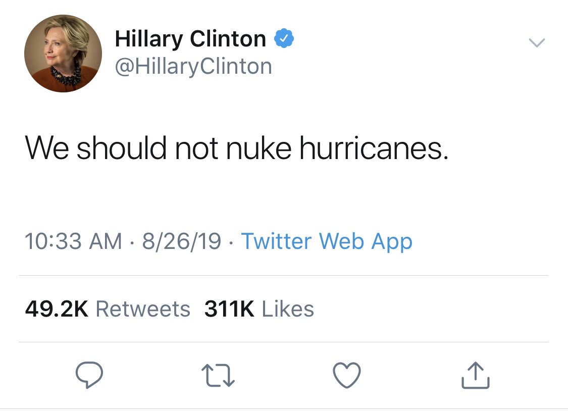 Do you think this was a threat to  @realDonaldTrump not to microwave, also known as “nuking” the Hurricane Dorian. NRO DIA (anagram for DORIAN) . We have control of the satellites.  #NRO
