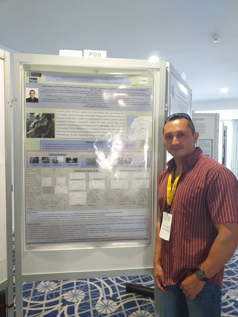 CENAIM_espol's tweet photo. @PaulGuillen3682 y @kbjarami investigadores de Biodiversidad en CENAIM, representaron a Ecuador y @espol en el #XVIInternationalSymposiumofMarineNaturalProducts #MANAPRO2018 #WMNP2019 and #ECMNP2019 en la ciudad de Peniche, Portugal #biodiversity #REMAPE @EduSuperiorEc https://t.co/p6w27o66B3