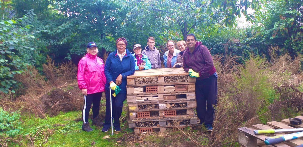 OurParklifeCIC's tweet photo. Great start to #communitiesweek2019 @noordinarypark today. Out with the @OurParklifeCIC #CommunityConservationVolunteers restoring parks #BugHotels from #foraged materials on the park #CommunityBiodiversityAction #CommunityTogether @OurParklifeCIC https://t.co/rb9jhNgqrm