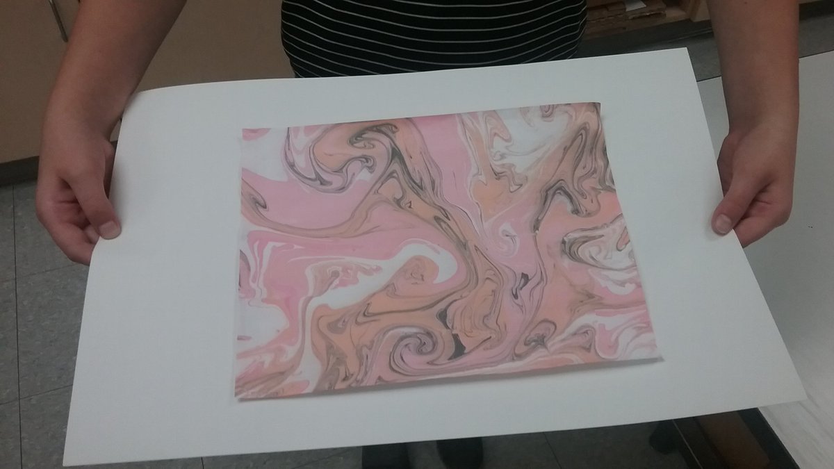 hawley_kate's tweet photo. #Marbling papers at #barreschools for our 3rd and 4th grade sketchbook covers. A great way to start the year. All students are hands on and have a feeling of success! @suminagashicom @theartofed #vted #BCEMSvt https://t.co/A5ylCytEya