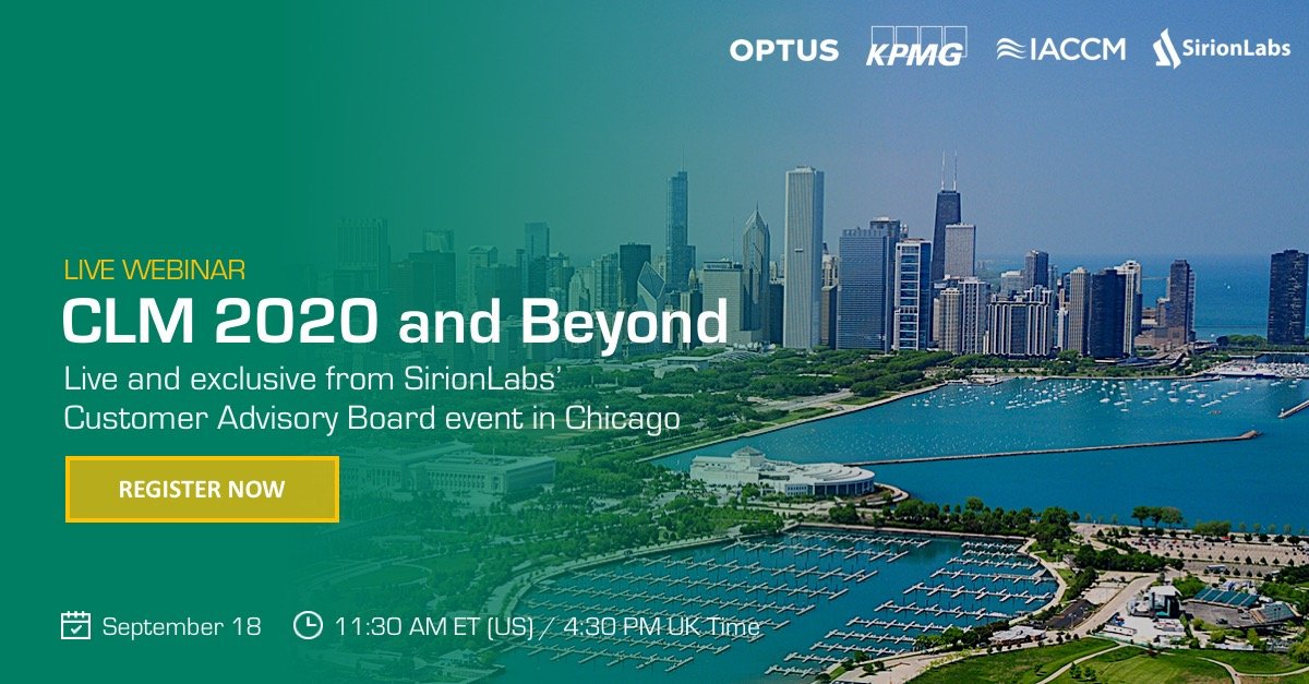 SirionCLM's tweet photo. [Webinar Alert] Join us to learn about the key developments that are shaping the future of CLM. https://t.co/E4mIeya1S5. Features experts from @iaccm, @Optus, @KPMG and SirionLabs. @tcummins, @claudemarais, @AjaySirion, @kantiprabha https://t.co/iJE8IQCW7t