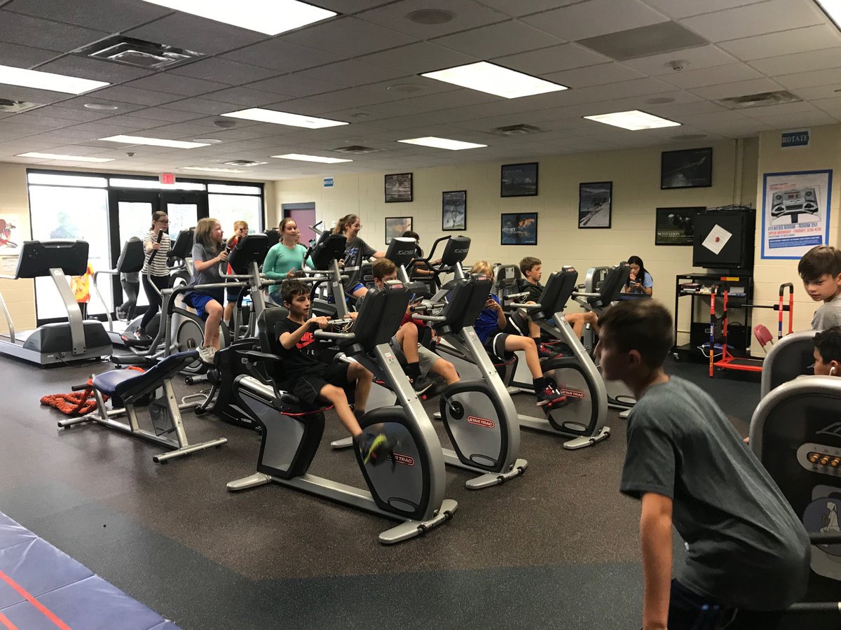 The NBJH Fitness Room is BOOMING after school today! #tlc28