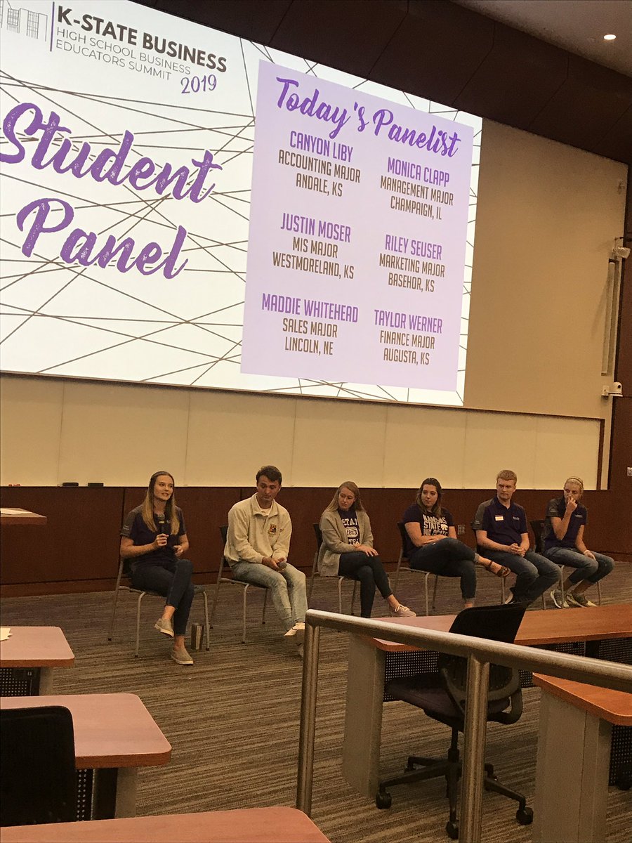 chrisholborn's tweet photo. Great day at K-State Business educators summit ending the day with student panel @KStateBusiness @KSUBizDean https://t.co/Siyd7jnbut