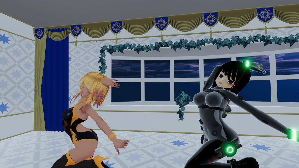 shinobu_san_mmm's tweet photo. 早朝VRC　Backwardsさんとダンス。だけど早起きは眠い！　#VRchat https://t.co/bL7TKJPvwt