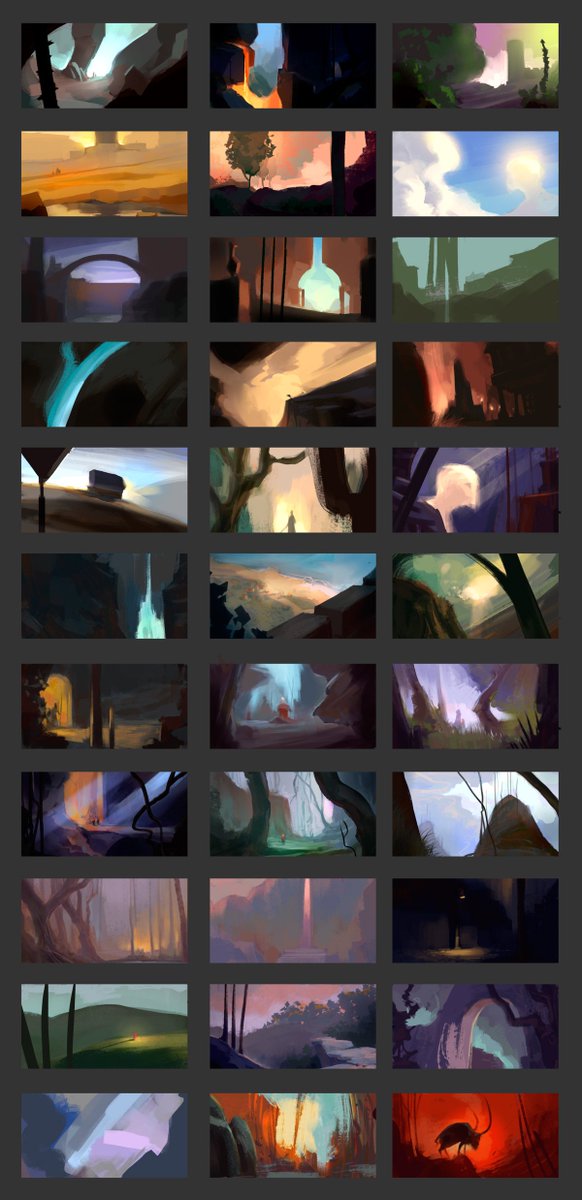 tomcech's tweet photo. Bedtime color exploration sketches #sketch #landscape #digitalart  #photoshop #color https://t.co/z1FlJdihX1
