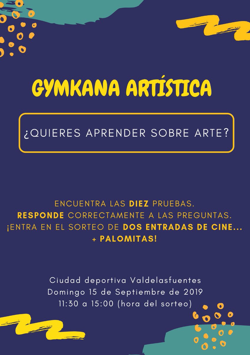 ARTISTASDP's tweet photo. Aquí tenéis el cartel de la gymkana artística del domingo! https://t.co/FYwmAlW7mH