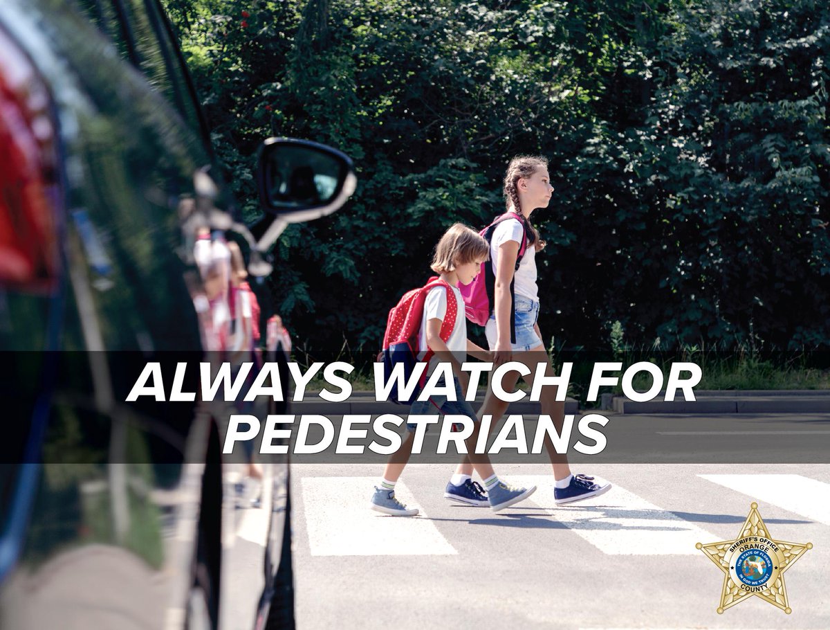 OrangeCoSheriff's tweet image. Both pedestrians and motorists need to pay attention.  Let's all work together to keep everyone safe.  Keep your eyes on what's ahead of you and put your devices down. #crosswalksafety #pedestriansafety