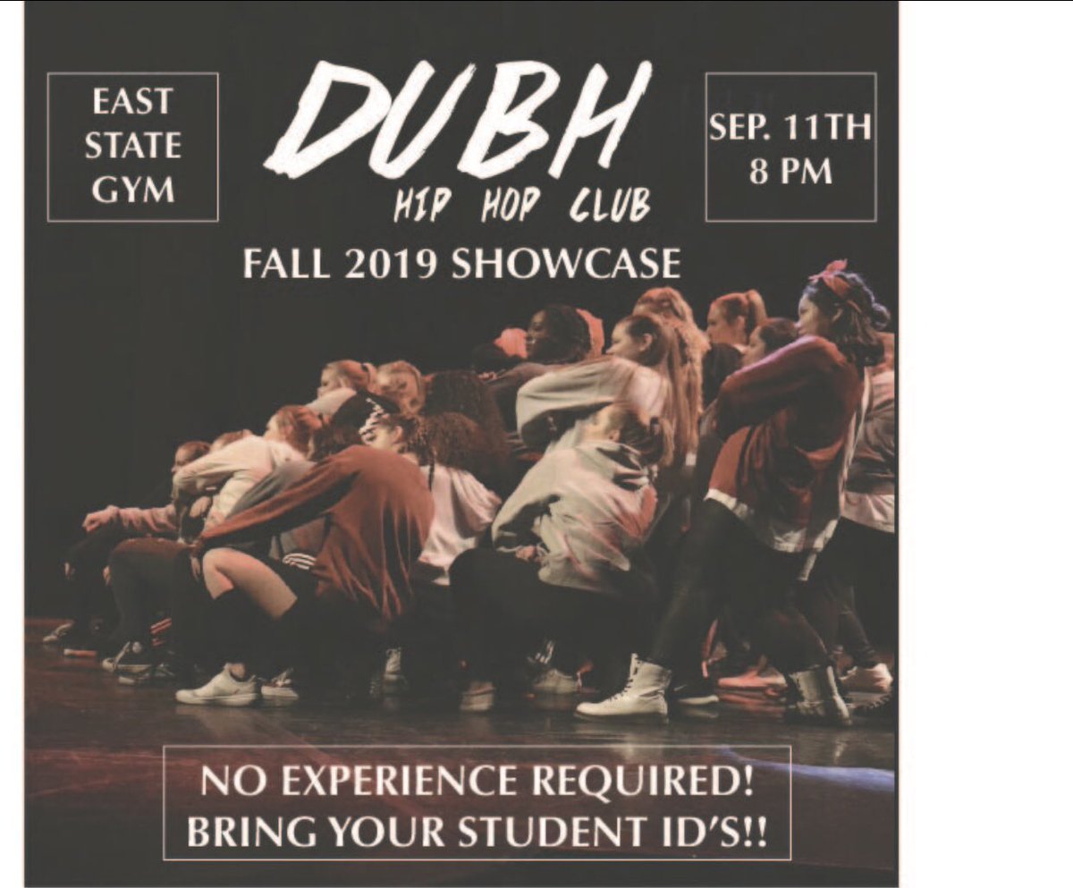 isu_dubh's tweet photo. HEY DANCERS! Showcase is this Wednesday! Go check out our Instagram for updates and a chance to win some free merch! 😎 https://t.co/zAnBxWHQfv