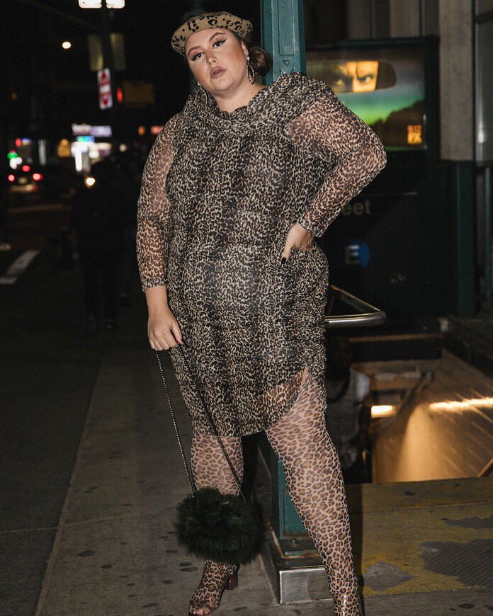 _the_B_word_'s tweet photo. She’s in @InStyle 🤯🥂 wearing @CSiriano via @11Honore with a @Yandy body stocking! #NYFW #fatatfashionweek https://t.co/Hp66LHdIsM