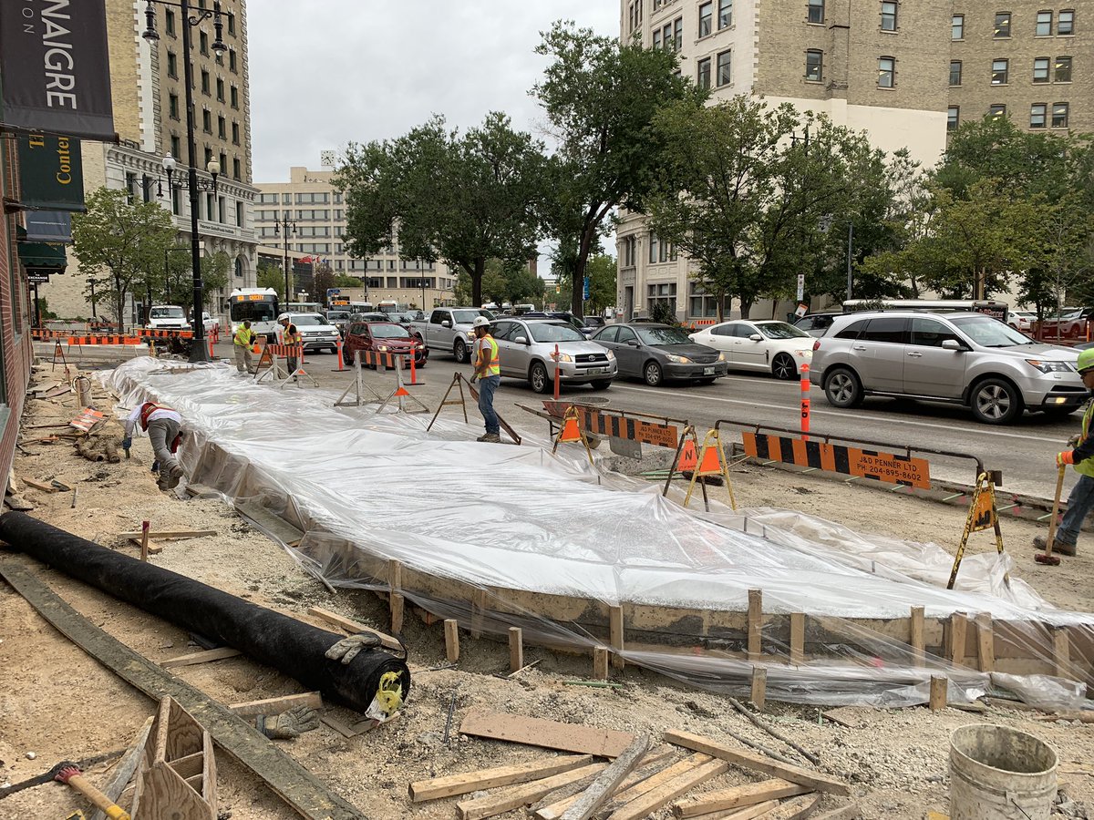 This is Winnipeg. 
Main Street is an EIGHT LANE expressway running through downtown and we are making it even wider! The sidewalk looks to be so narrow, walking two abreast will be difficult - to make room for even more cars. I hope I’m missing something - this can’t be real.
