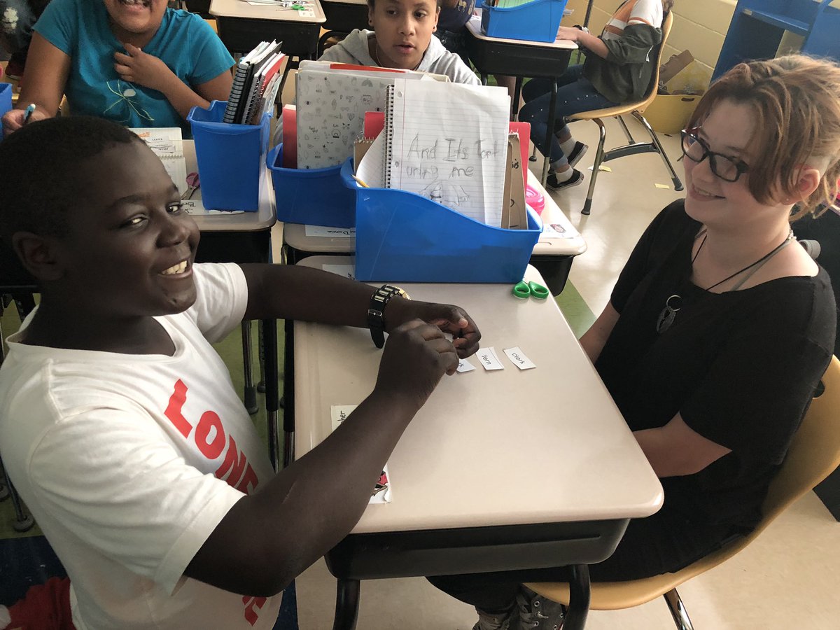 BrandeeStaud's tweet photo. 5th grade Word Study in action!  Practicing our speed sorts! @Hamilton_RV #BigBlueOneTheMove https://t.co/DPjTAy0BGv