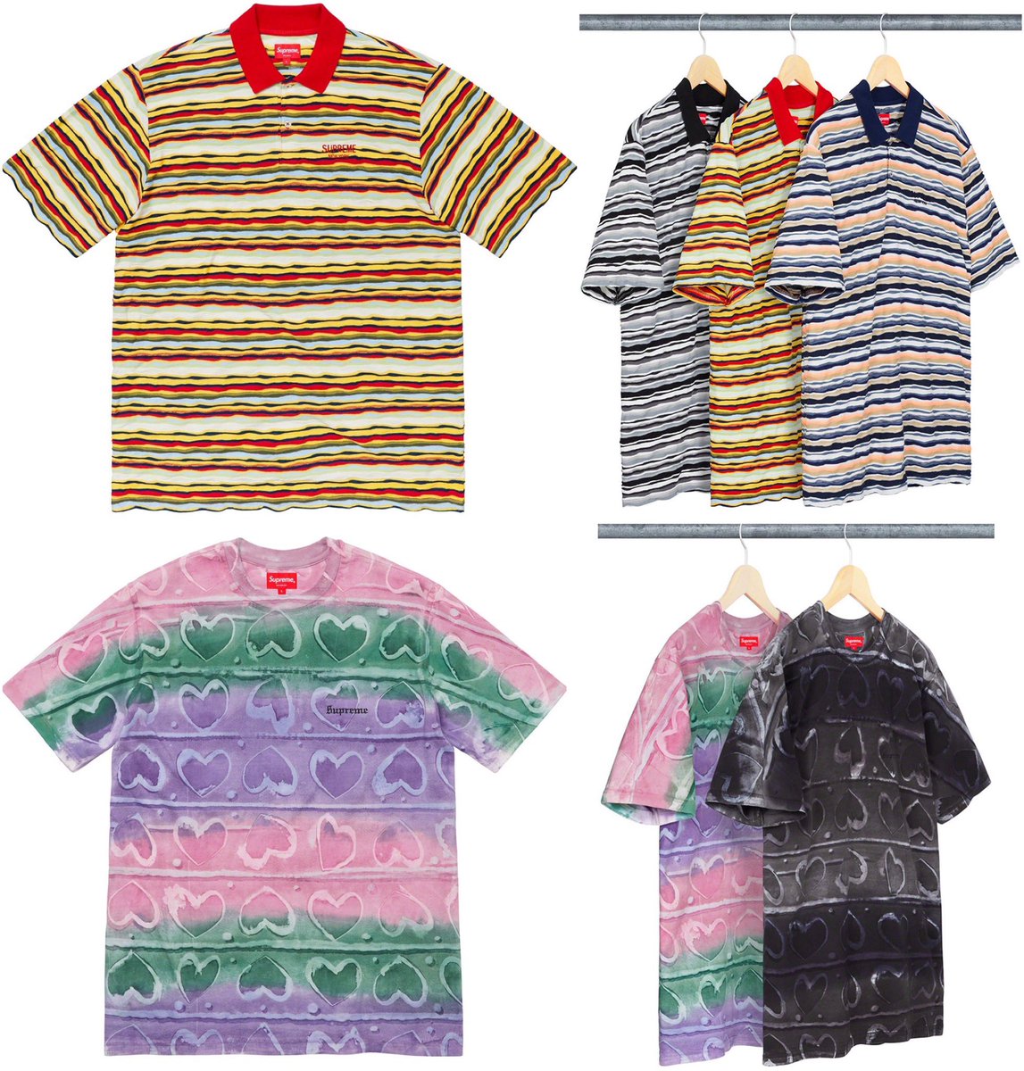 supreme textured stripe polo