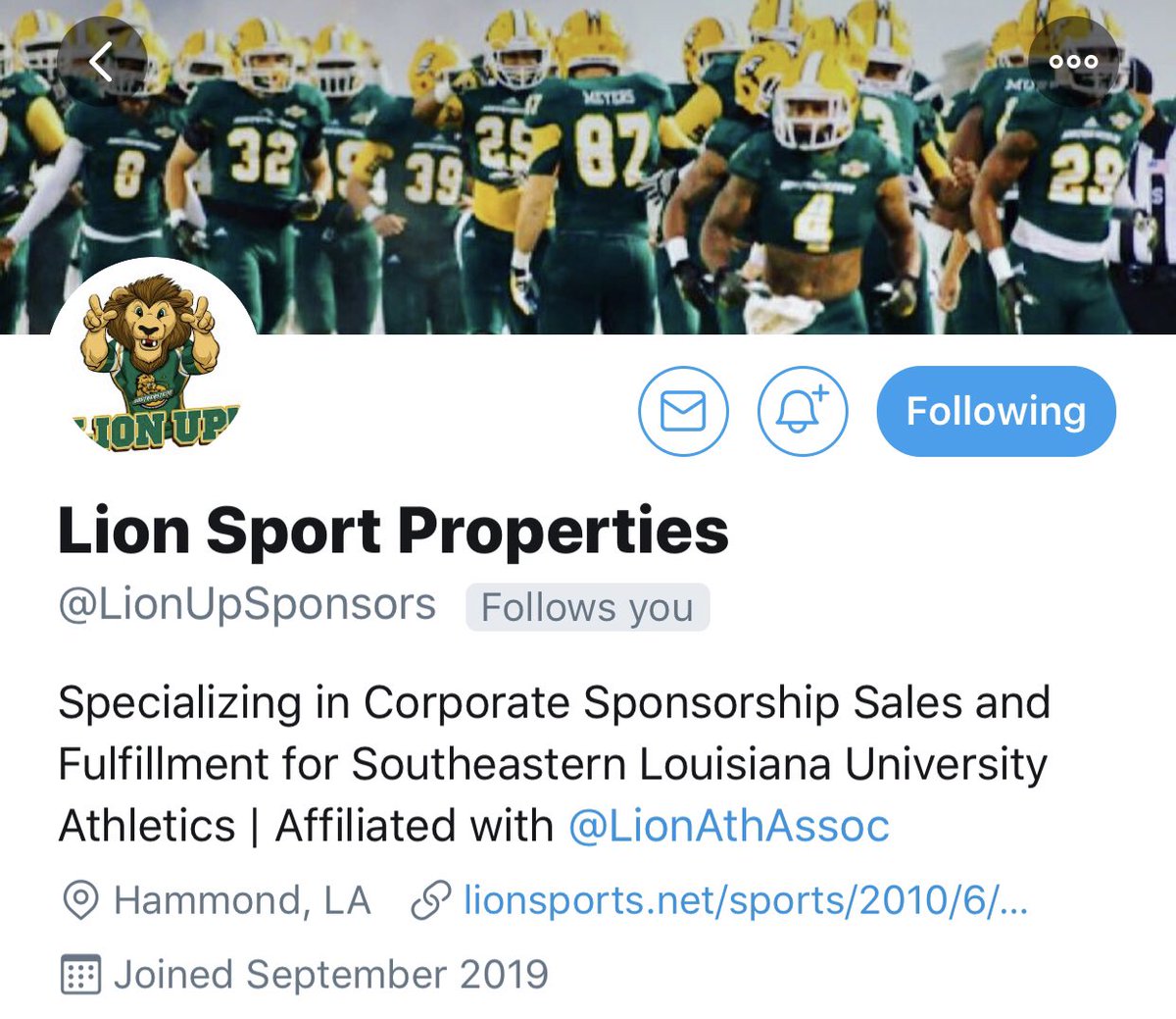 LionAthAssoc's tweet photo. #LionFans! Join us in following @LionUpSponsors for all your SLU corporate sponsorship needs! #LionUp #LionFamily https://t.co/MG2XzIsyJg