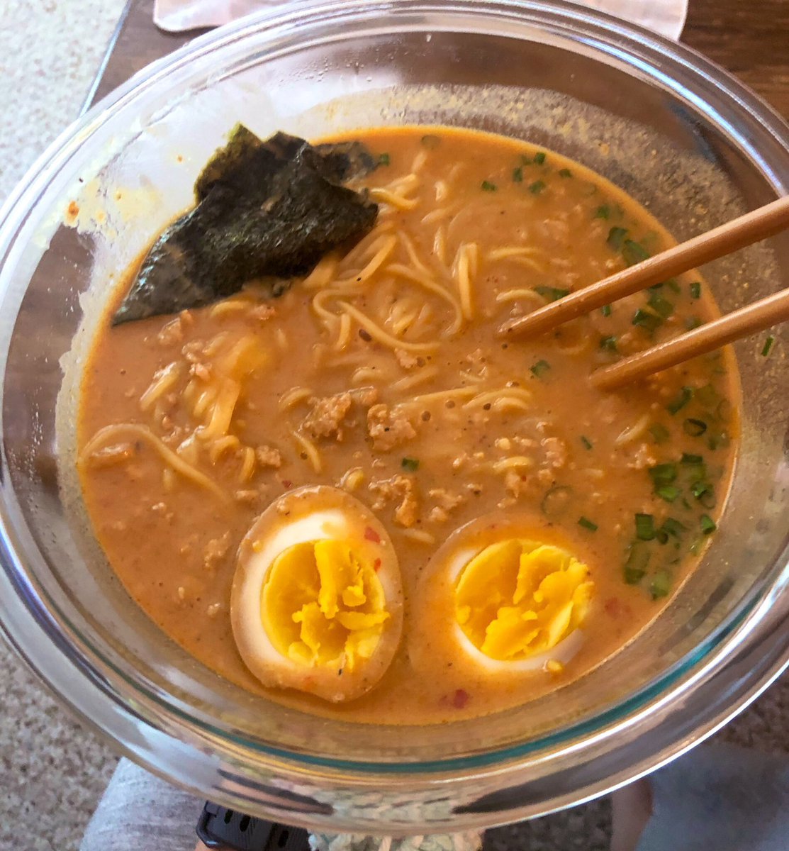 terradactlerarr's tweet photo. My first go at making tan tan men ramen! Pretty happy with how it turned out 😋... I’d say it’s better than the place up the road! 🤗🍜#ramen #HomeMadeRamen #yummy https://t.co/0U0fM3JHSk