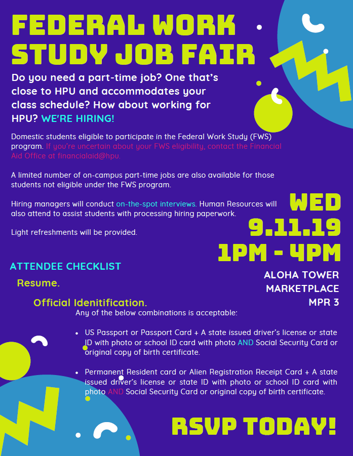 HPUcdc's tweet photo. HPU Sharks!

FWS Job Fair this Wednesday 9/11 from 1pm - 4pm. Bring your resume and get ready for On-the-Spot interviews!

RSVP HERE ---> https://t.co/Qe7I77bo5k 
Need a Resume? Access Career Development Center's Resume Toolkit Here ---> https://t.co/IT7WLPyqCF https://t.co/JfrusLSdWF