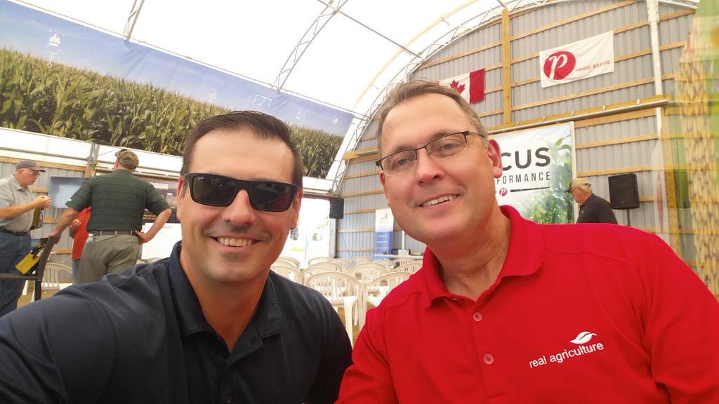 realagriculture's tweet photo. THROWBACK to #COFS15 with @shaunhaney & @AgBern! The crew will be there again starting tomorrow at the @PRIDESEEDS booth! If you're there, come on by at 11am #COFS19 https://t.co/FYTmu9A0l4