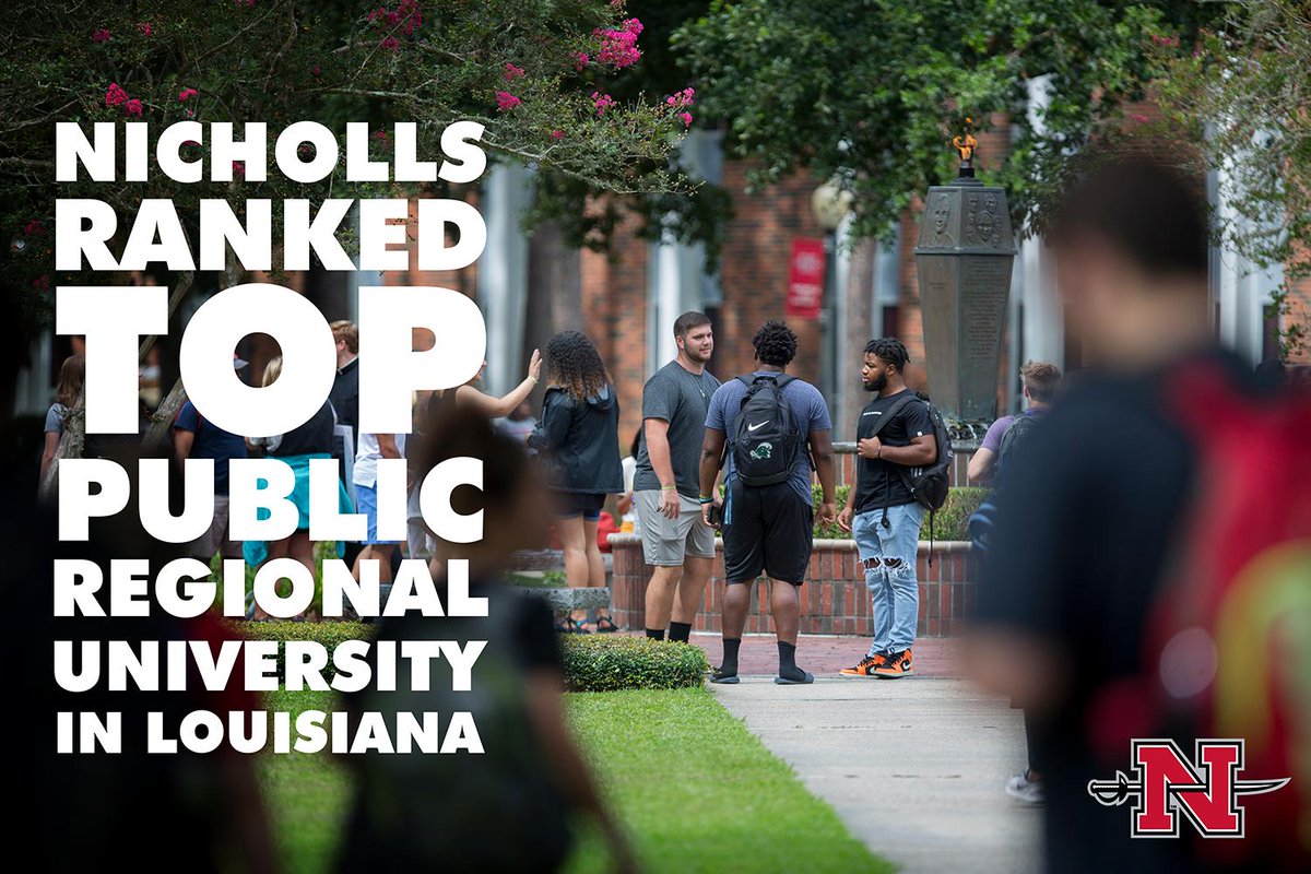 NichollsState's tweet photo. Nicholls ranked as the top public regional university in the state by @usnews &amp; World Report!

https://t.co/Ak4eEiAuDQ

#BestColleges https://t.co/ZzyMeDoedk