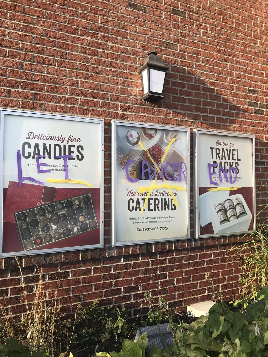 open_hands's tweet image. I thought the cancer fundraiser campaign at my local @graeters was smart &amp;amp; honestly cute...until I saw this. This looks like early Halloween decorations.