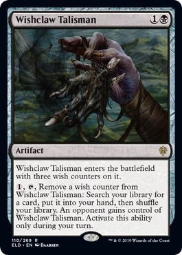 Mtg Digging A Twitter 新カードの効果は 願いカウンターが3個乗って場に出る 1黒t 願いカウンターを１つ取り除いて ライブラリーから好きなカードをサーチして手札へ このエンチャントのコントロールを対戦相手に移す